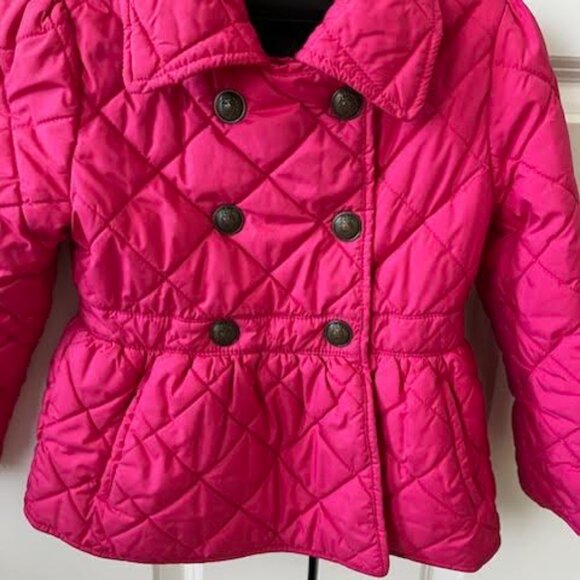 Ralph Lauren Blue Label Toddler Sz 4 / 4T Pink Quilted Button Down Jacket - Picture 1 of 9